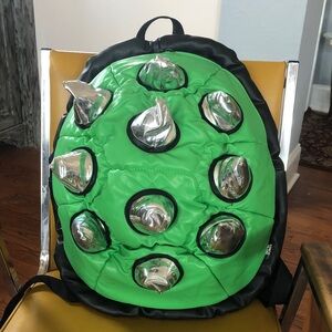 Bioworld Bio Domes Koopa Green Spikey Backpack Shell Silver Chrome Super Mario!
